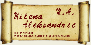 Milena Aleksandrić vizit kartica